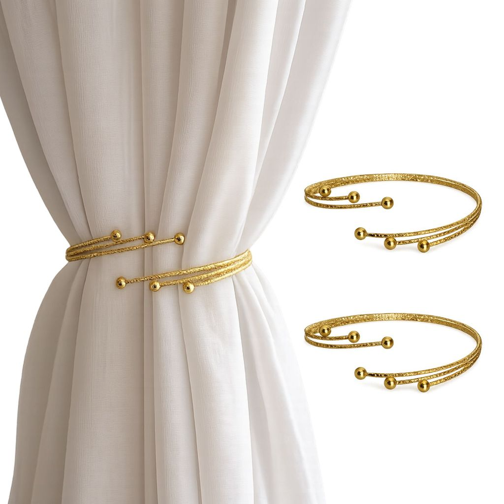 Kit 02 Prendedores de Cortina de Aço Sofisticado e Discreto